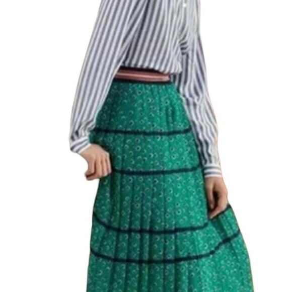 Ted Baker TALARLA Floral Dot green/black Midi Skirt  holiday party XS
C - Picture 7 of 13